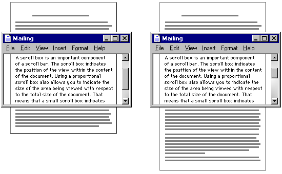Scrollboxes are scaled according to the size of the document.