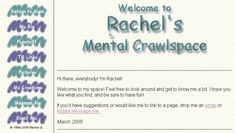 Rachel's index page