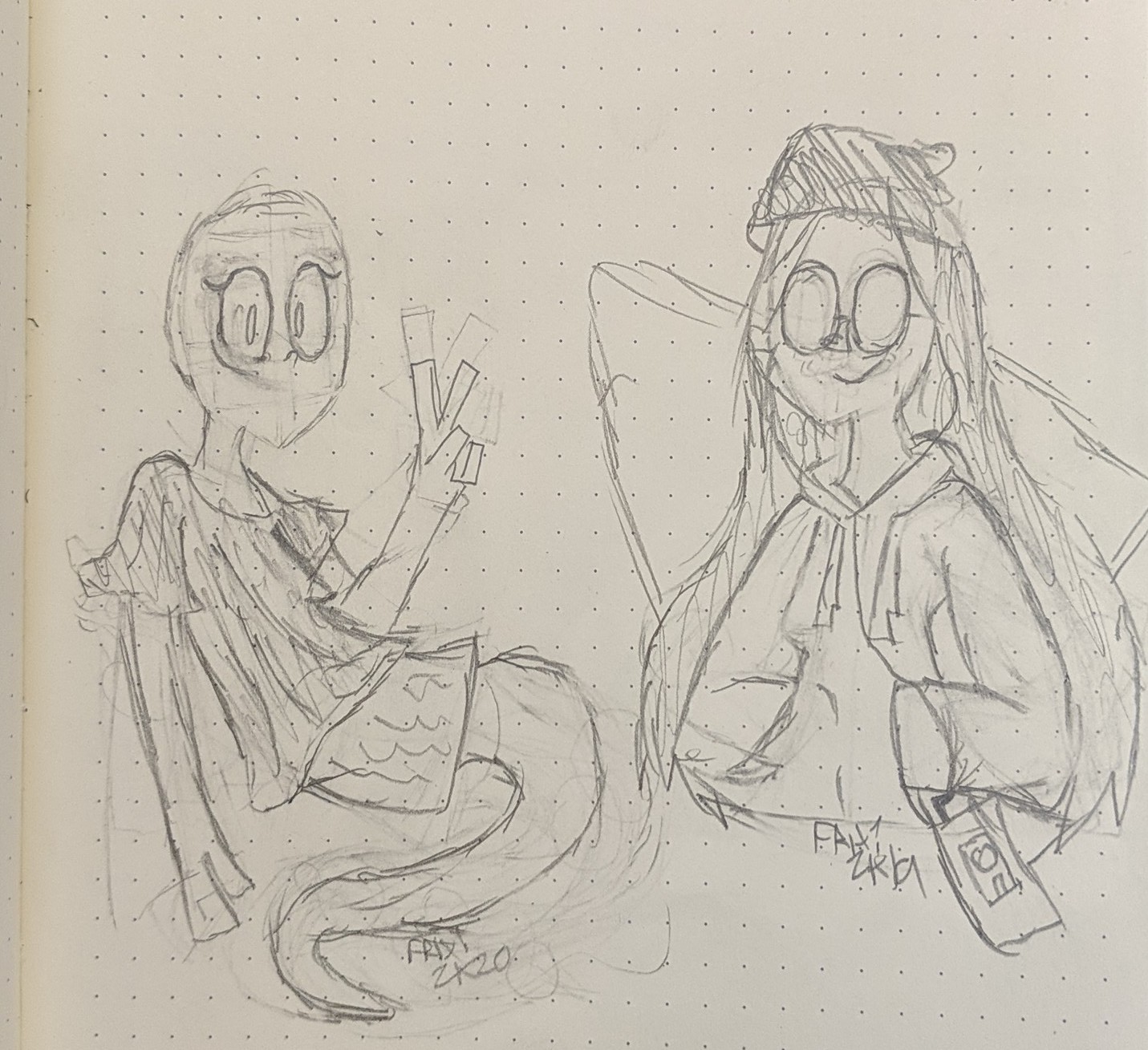 Viz giving a thumbs up next to Violet standing all happy and chill in her hoodie
