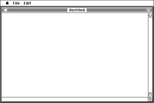 Mac OS System 6 with TeachText open