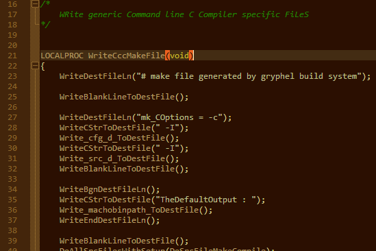 an extremely convoluted function to manually print out a build file