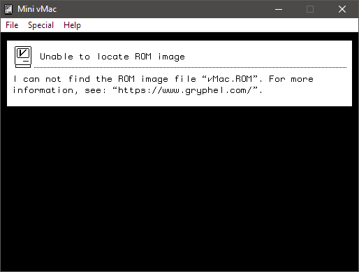 Mini vMac ROM error message