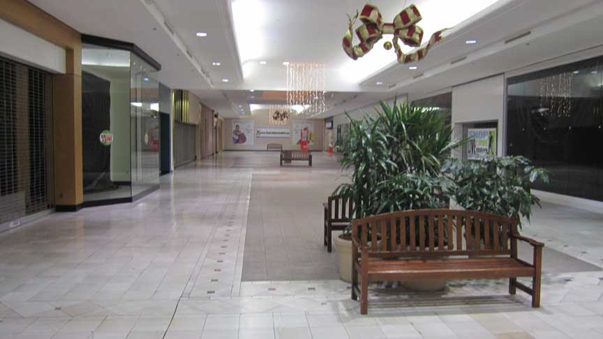 A dead mall, specifically the Dillards wing of the Tallahassee Mall circa 2011