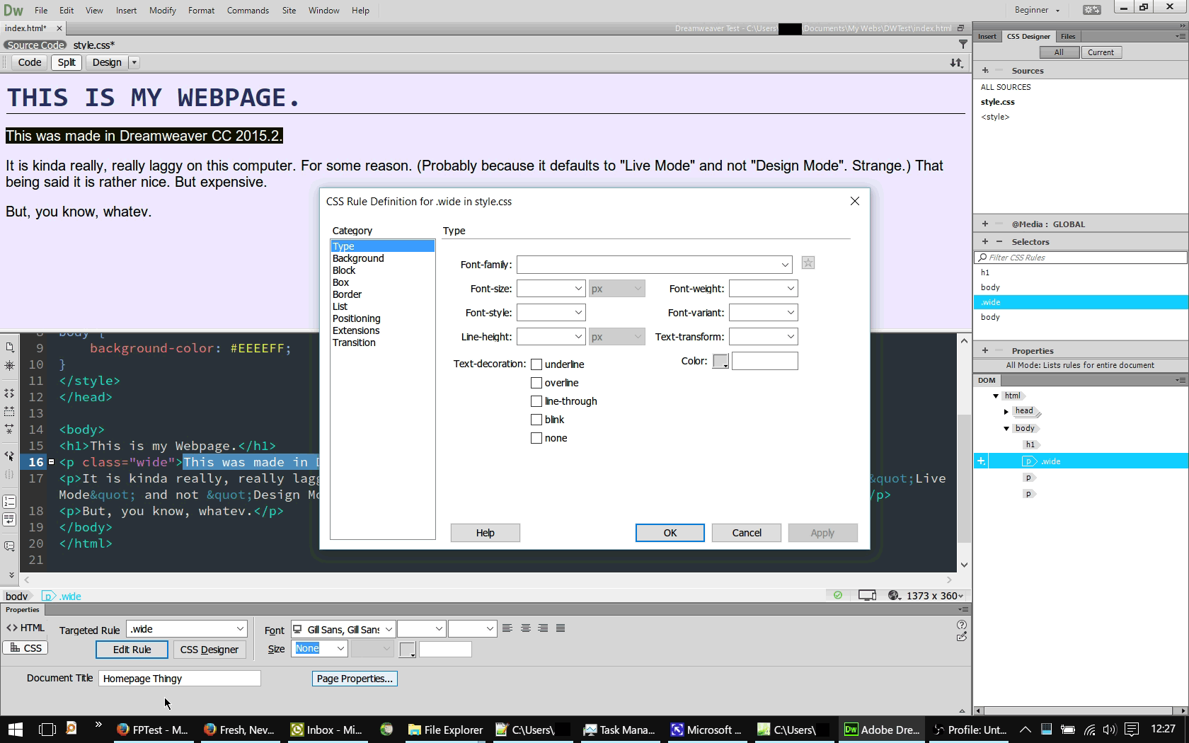 The style editor dialog that you can only access via the hidden Beginner mode