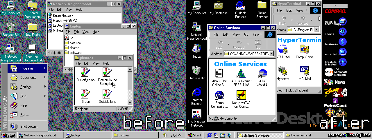 Windows Desktop Update before/after