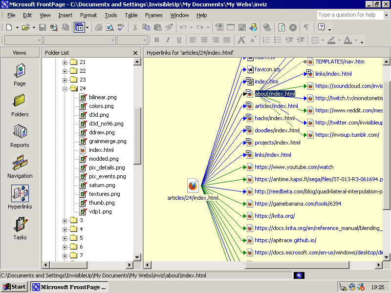 Hyperlinks view window