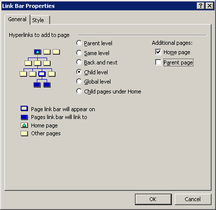 Navigation bar settings dialog