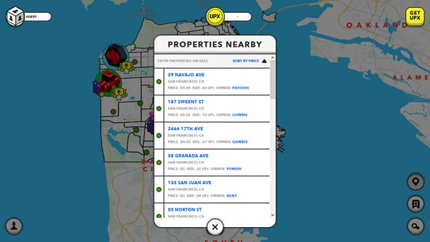 List of properties for sale in the virtual Bay Area