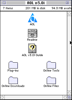 AOL 3.0i Folder. Is it just me or does the AOL logo resemble the Illuminati eye?